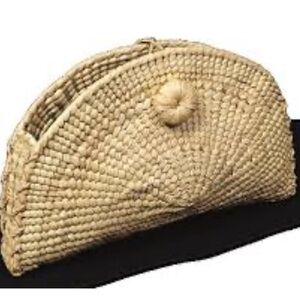 Alma Woven Tan Clutch